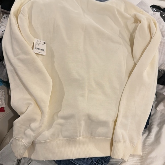 FREE PEOPLE x Desert Dreamer  BARCELONA SWEATSHIRT in Ivory NWT sz L - Picture 6 of 12